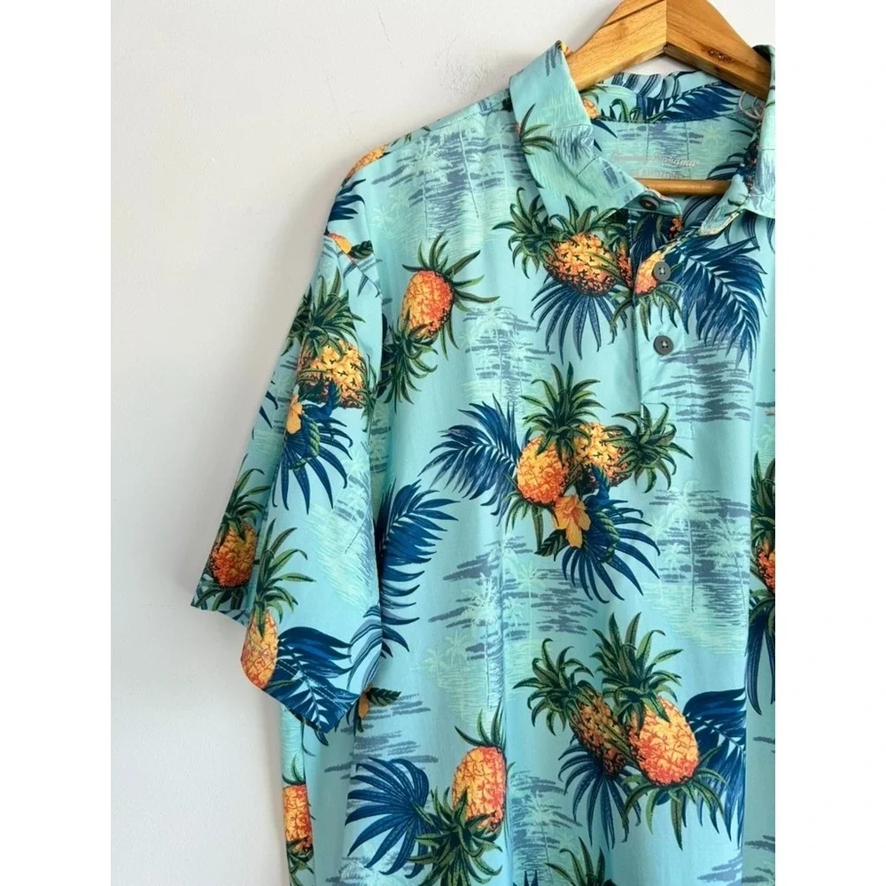Tommy Bahama Islandzone Polo XL Palm Desert Pina Hawaiian Resortwear UPF Wicking